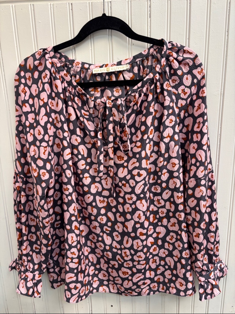 Marie Oliver Pink “Spot” Floral Silk Blouse - Like New